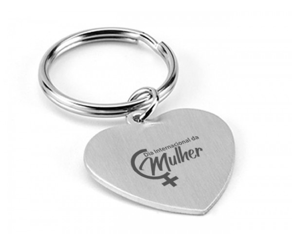 Chaveiro Coração Metal Personalizado para o dia internacional das Mulheres -  93159