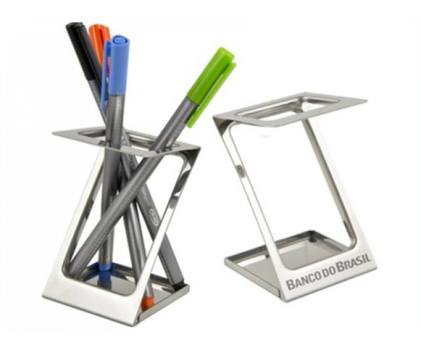Porta Canetas em Aço Inox Personalizado  - 500040