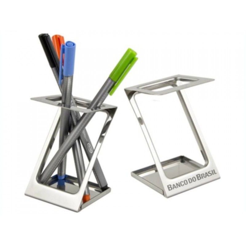 Porta Canetas em Aço Inox Personalizado  - 500040