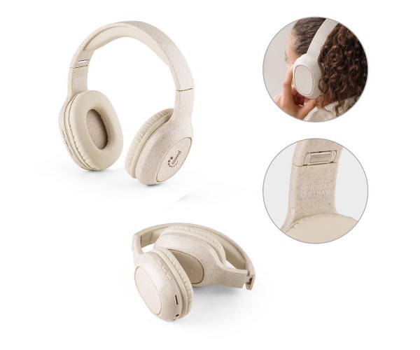 Fone de ouvido wireless  Dobravel Palha de Bambú personalizado  -57939