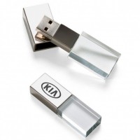 Pen Drive de Vidro Dourado ou Prata Personalizado 8 GB -  penv-1-0