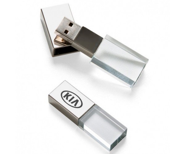 Pen Drive de Vidro Dourado ou Prata Personalizado 8 GB -  penv-1-0