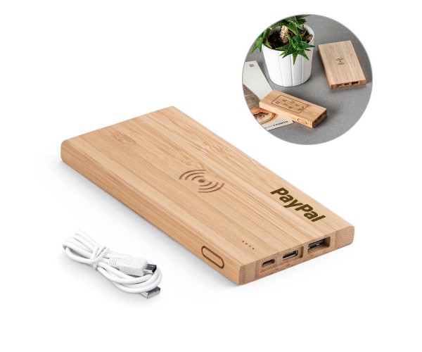 Carregador Portátil / Power bank e carregador Bambu personalizado  - 57909