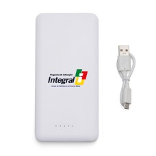  Power Bank 10.000mAh com Carregamento via Indução ou via Cabo Personalizado - 04051