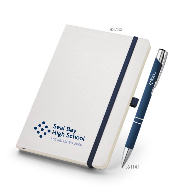 kit Caderno Tipo Moleskine e Caneta Personalizada -MC01533