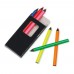 Caixa com 6 lápis pequenos fluorescentes Personalizada  - 51767