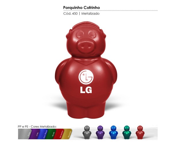 Cofrinho Plástico Porquinho Personalizado - 450