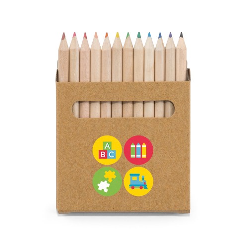 Caixa com 12 lápis de cor Personalizada  - 51747