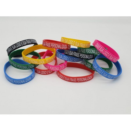 Pulseira de Emborrachada  Personalizada -MS04-0