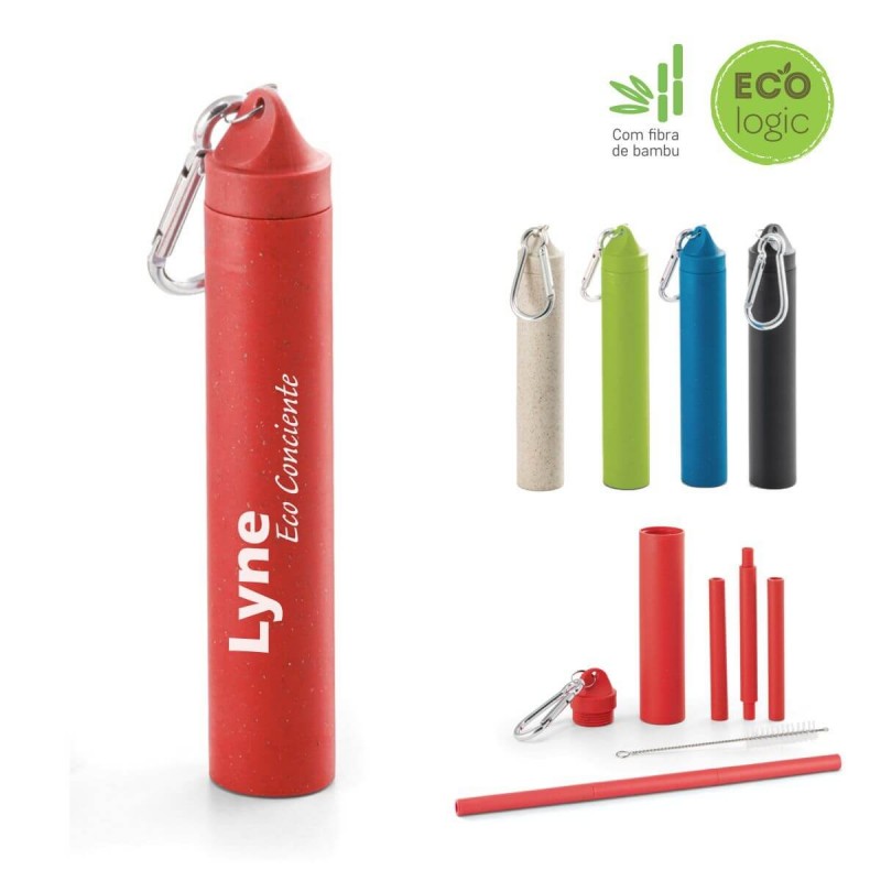 Conjunto de canudo sustentável personalizado - 94056